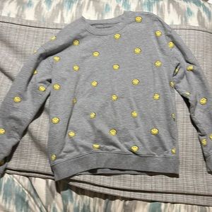 Smiley face crew neck